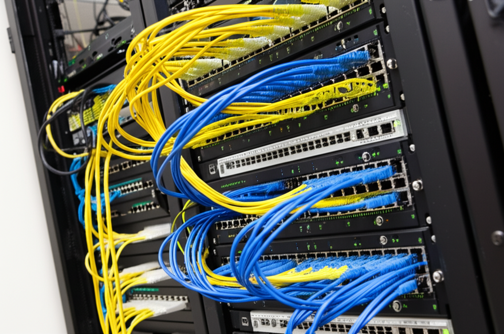 Structured rack cabling for networked AV and IT infrastructure in Germany